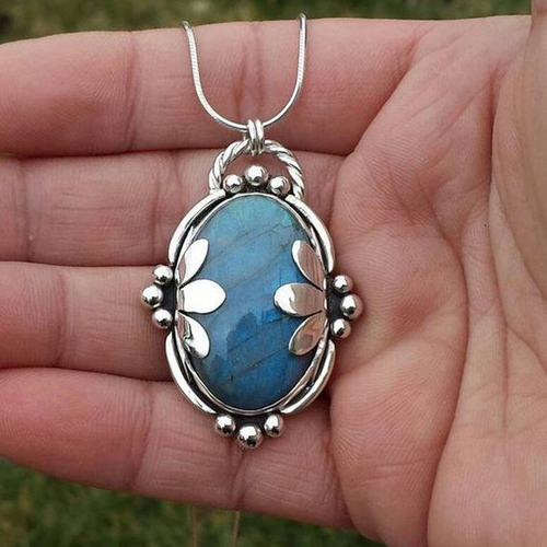 Vintage Blue Stone Necklace